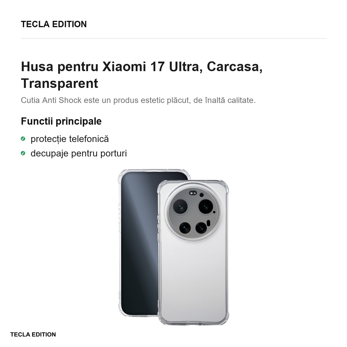 Husa Anti Shock 1,5 mm pentru Xiaomi 17 Ultra, Carcasa, Transparent [2]