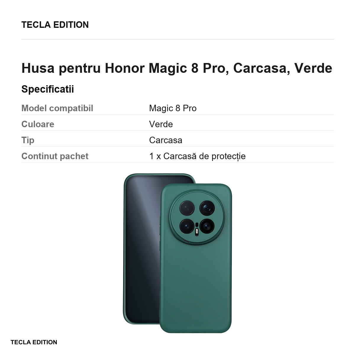 Husa Matt TPU forest pentru Honor Magic 8 Pro, Carcasa, Verde [3]