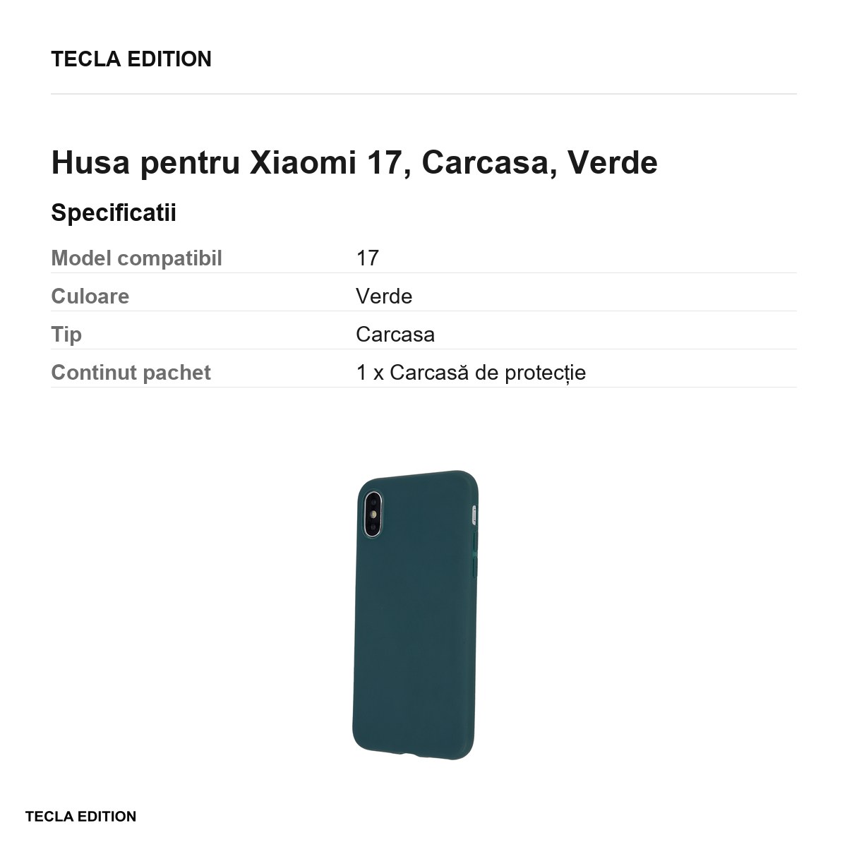 Husa Matt TPU forest pentru Xiaomi 17, Carcasa, Verde [3]