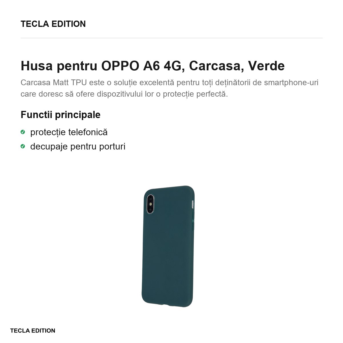 Husa Matt TPU forest pentru OPPO A6 4G, Carcasa, Verde [2]