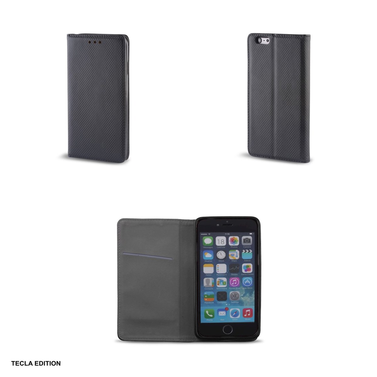Husa Smart Magnet pentru OPPO A6 4G, tip carte, Negru [4]