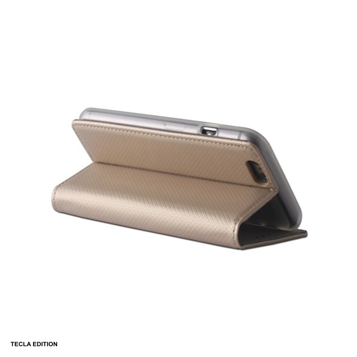 Husa Smart Magnet pentru OPPO A6 4G, tip carte, Auriu [5]