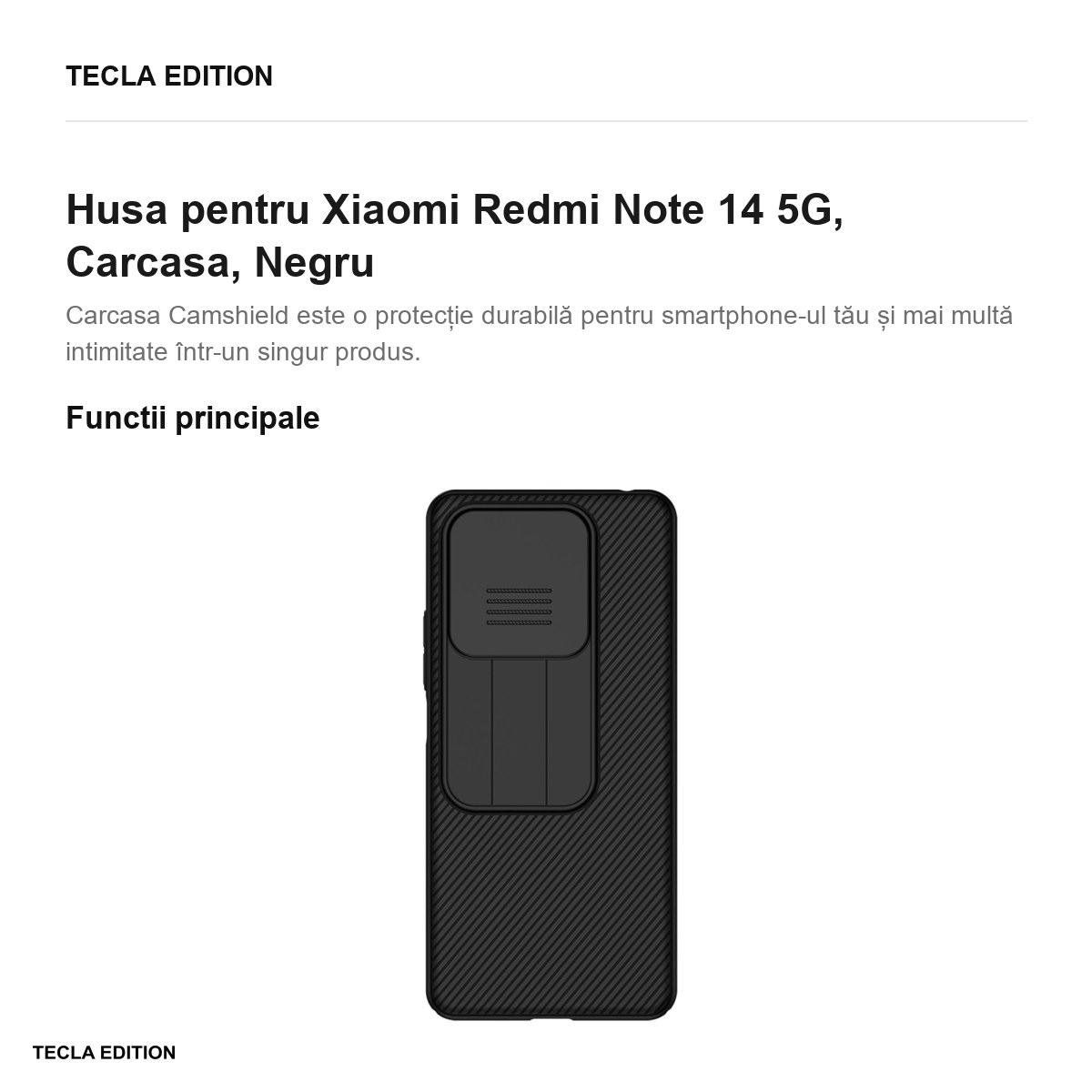 Husa Nillkin Camshield pentru Xiaomi Redmi Note 14 5G, Carcasa, Negru [2]
