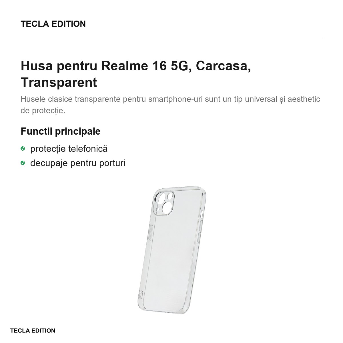 Husa Slim 2 mm pentru Realme 16 5G, Carcasa, Transparent [2]