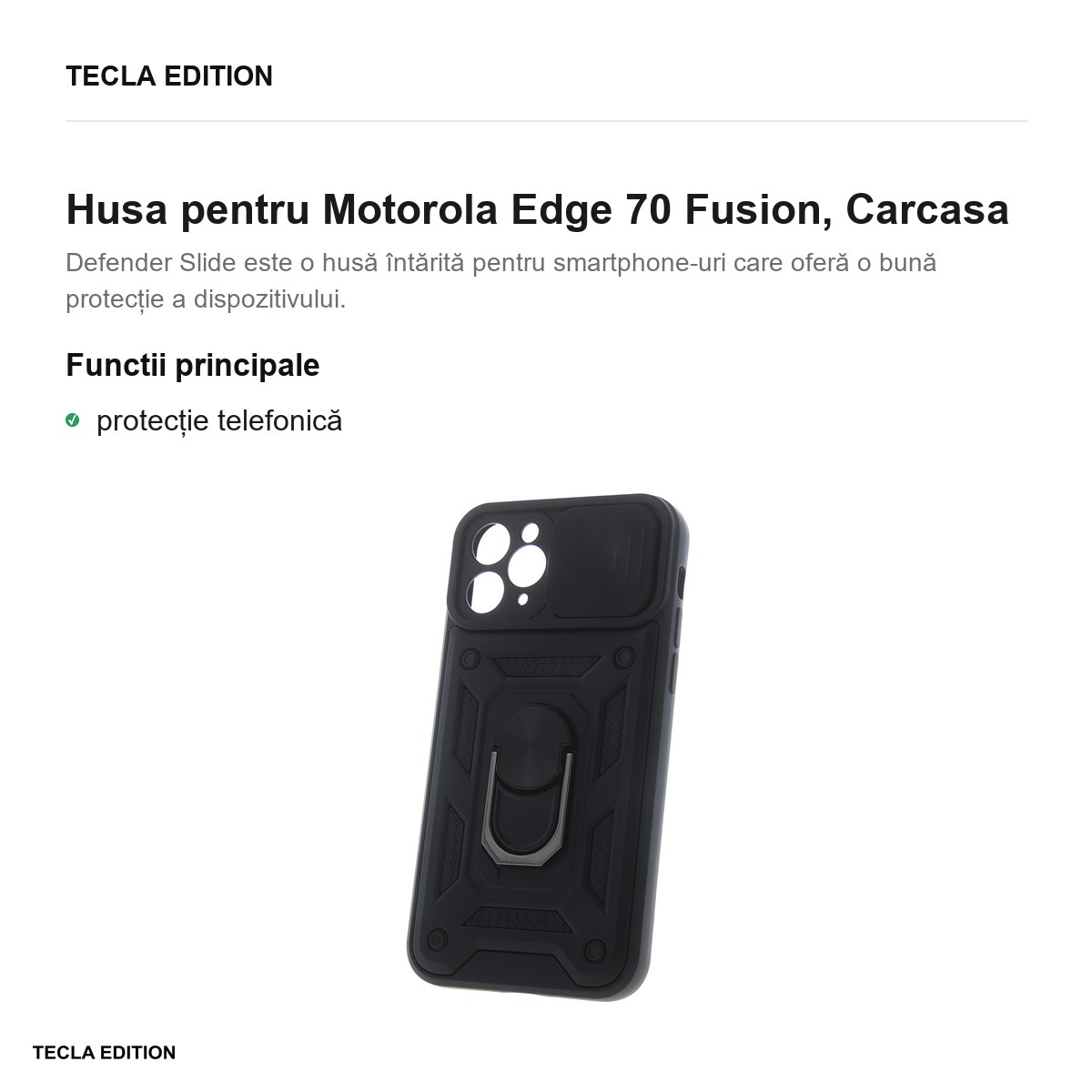 Husa Defender Slide Fusion pentru Motorola Edge 70 Fusion, Carcasa magnetica, Negru [2]