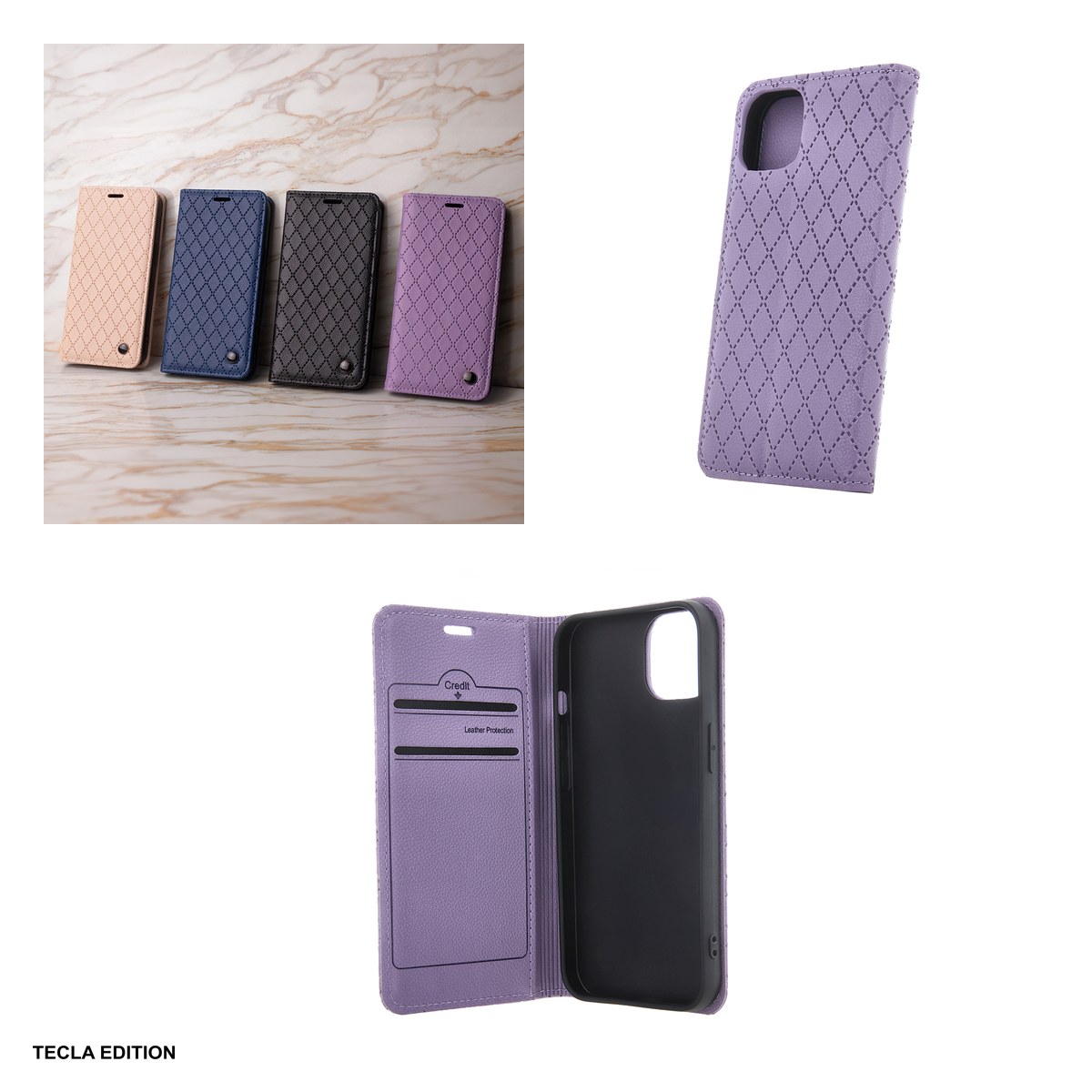 Husa Smart Caro Fusion pentru Motorola Edge 70 Fusion, tip carte cu inchidere magnetica, Mov [4]