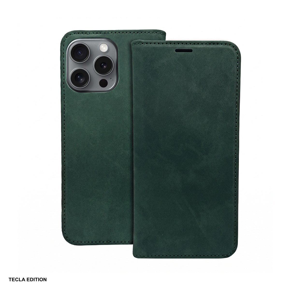 Husa Smart Suede pentru Samsung Galaxy A57 5G, tip carte cu inchidere magnetica, Verde [1]