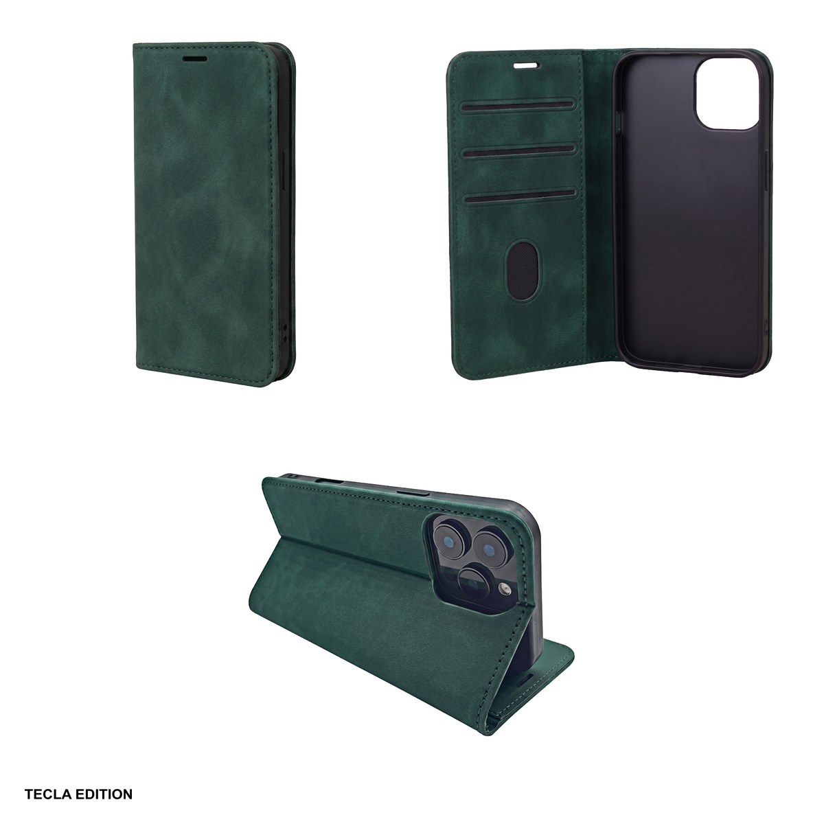 Husa Smart Suede pentru Samsung Galaxy A57 5G, tip carte cu inchidere magnetica, Verde [4]