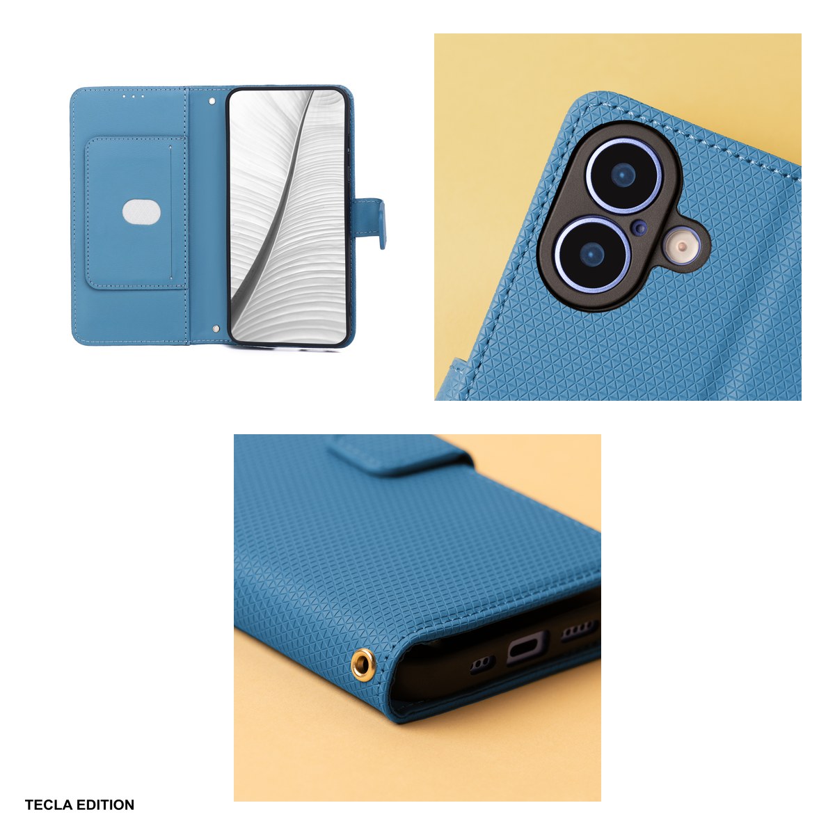 Husa Smart Triangle pentru Realme 16 Pro 5G, tip carte cu inchidere magnetica, Albastru [4]