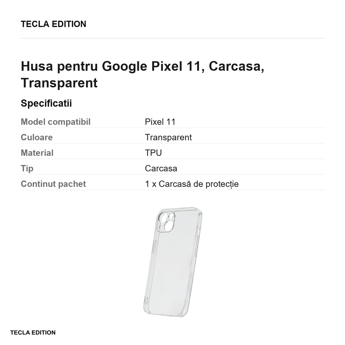 Husa Slim 2 mm pentru Google Pixel 11, Carcasa, Transparent [3]