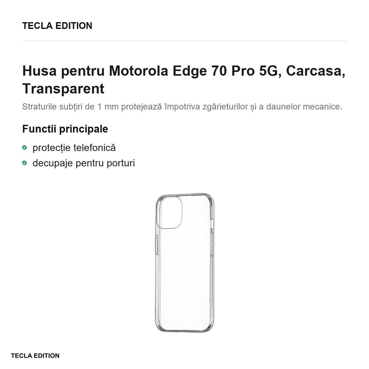 Husa Slim 1 mm pentru Motorola Edge 70 Pro 5G, Carcasa, Transparent [2]