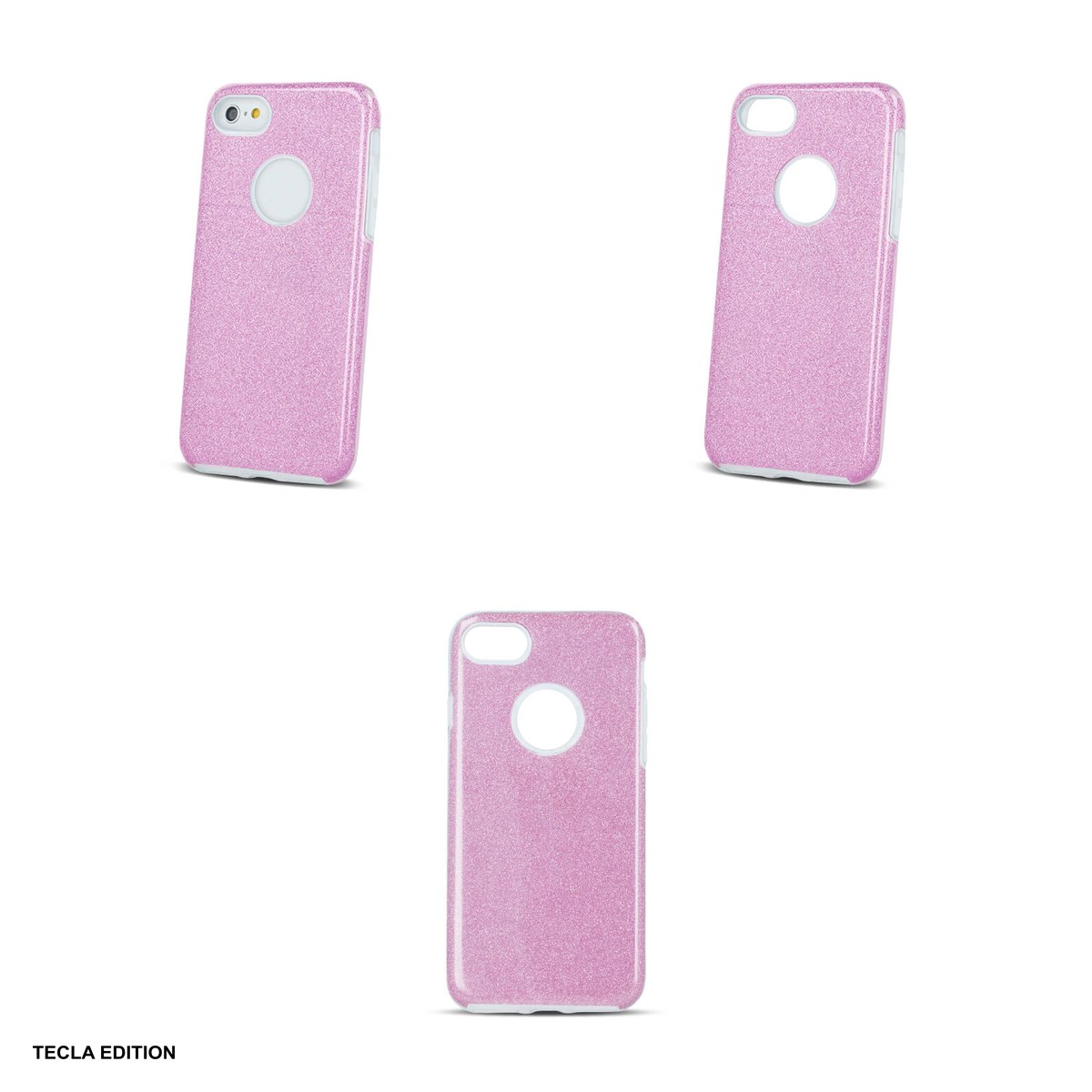 Husa Glitter 3in1 pentru Apple iPhone 7, iPhone 8, iPhone SE 2020, iPhone SE 2022, Carcasa, Roz [4]