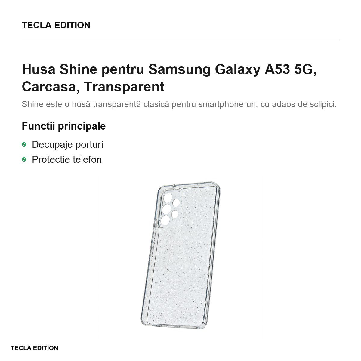 Husa Shine pentru Samsung Galaxy A53 5G, Carcasa, Transparent [2]