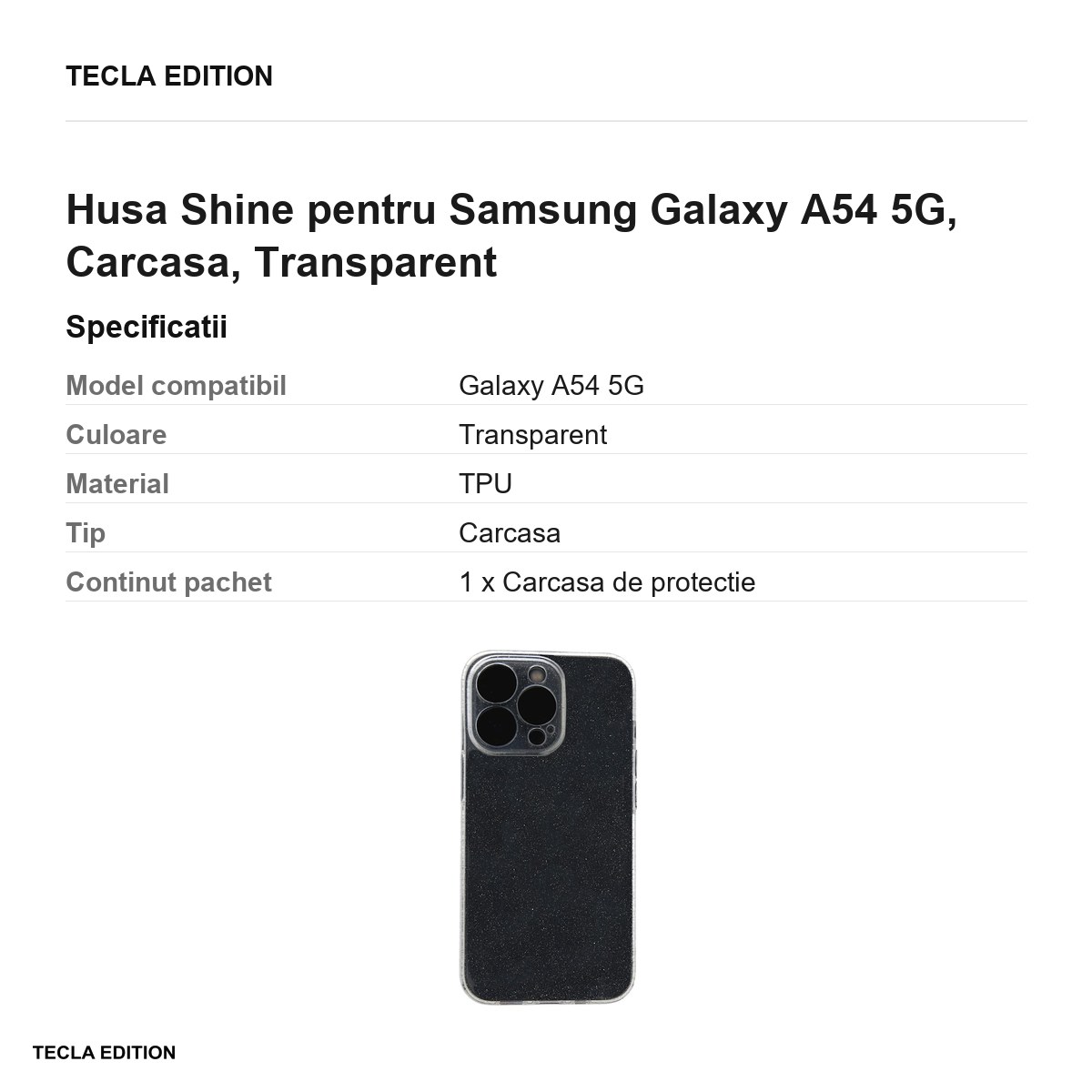 Husa Shine pentru Samsung Galaxy A54 5G, Carcasa, Transparent [3]