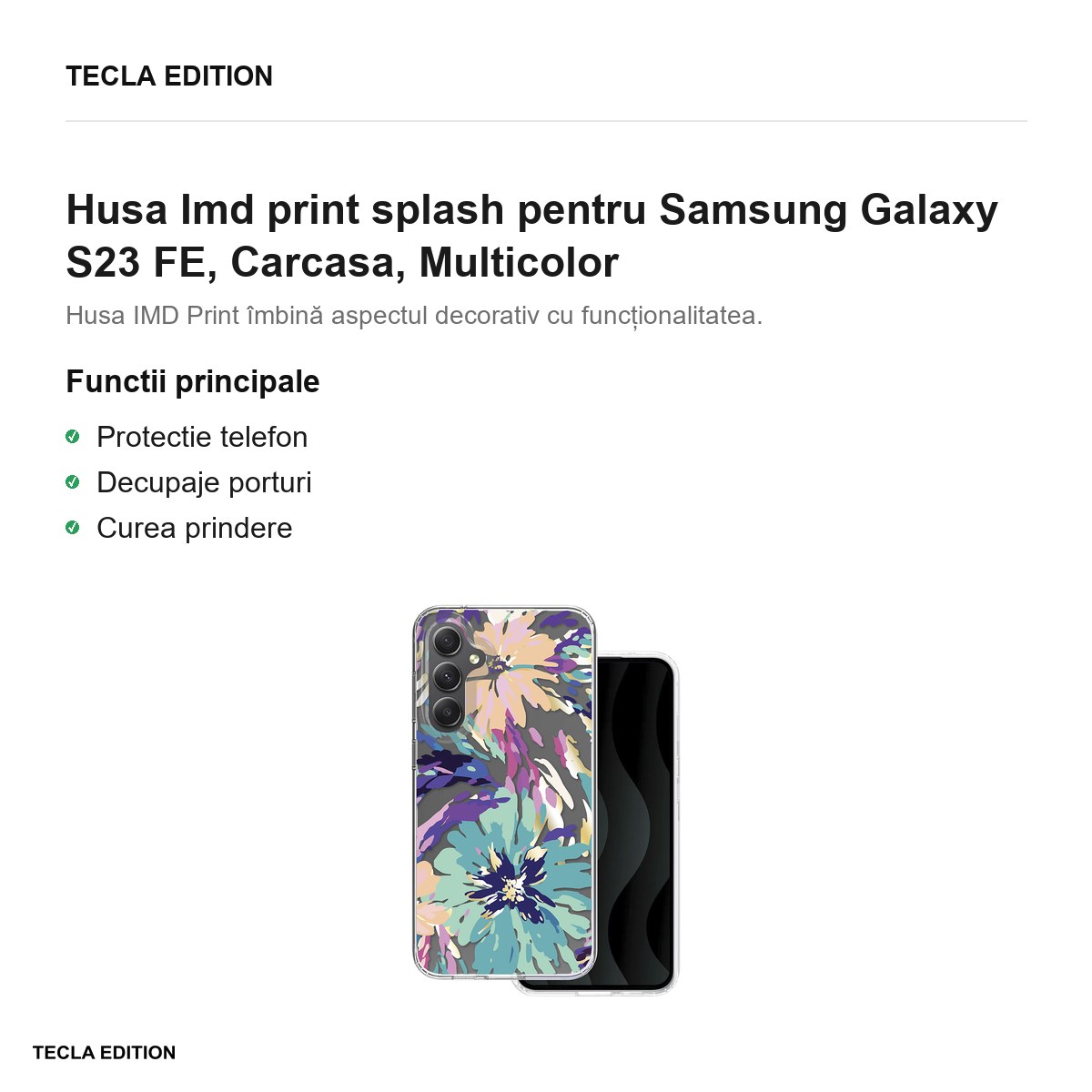 Husa Imd print splash pentru Samsung Galaxy S23 FE, Carcasa, Multicolor [2]
