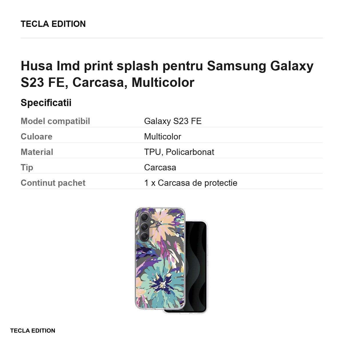 Husa Imd print splash pentru Samsung Galaxy S23 FE, Carcasa, Multicolor [3]