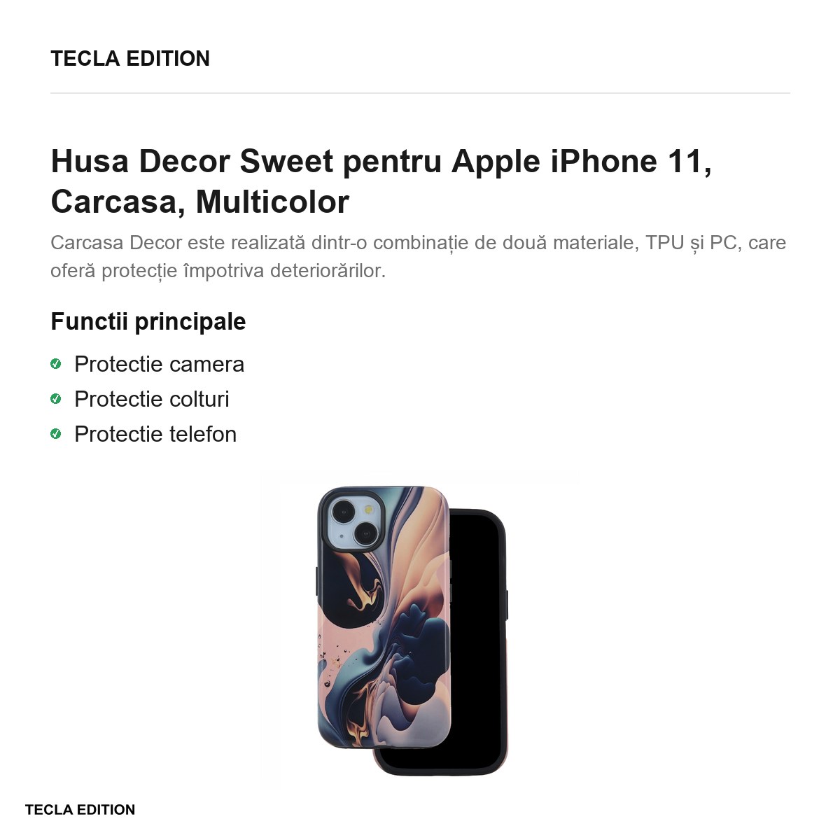 Husa Decor Sweet pentru Apple iPhone 11, Carcasa, Multicolor [2]
