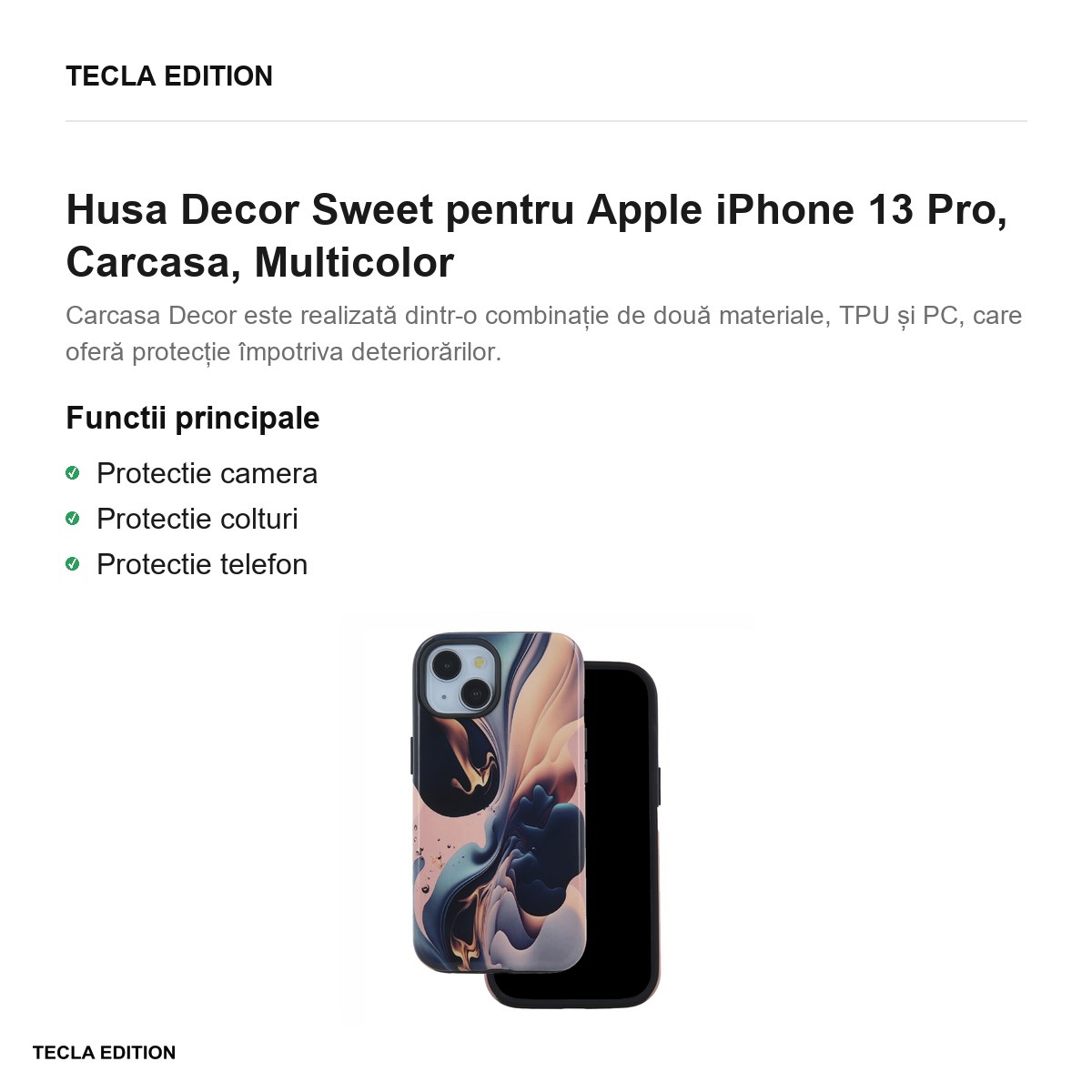 Husa Decor Sweet pentru Apple iPhone 13 Pro, Carcasa, Multicolor [2]