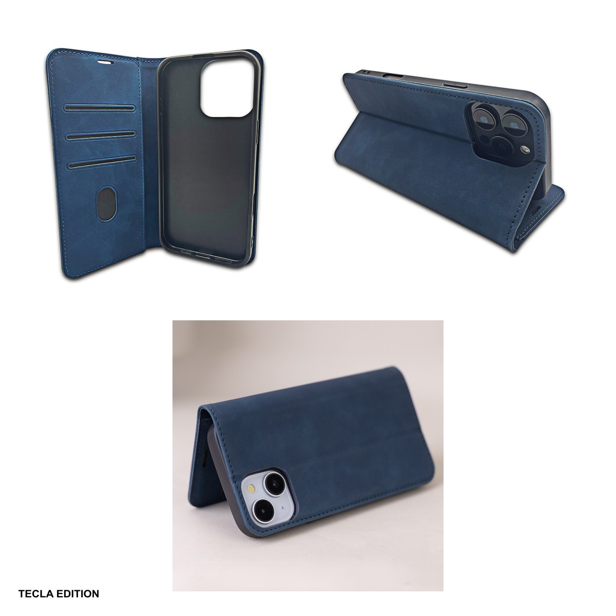 Husa Smart Suede pentru Samsung Galaxy A06 5G, Galaxy A06 4G, tip carte cu inchidere magnetica, Albastru [5]