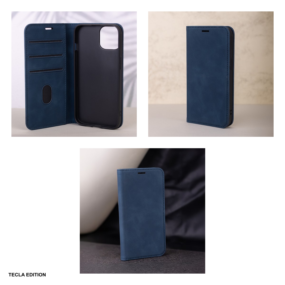 Husa Smart Suede pentru Samsung Galaxy A06 5G, Galaxy A06 4G, tip carte cu inchidere magnetica, Albastru [6]