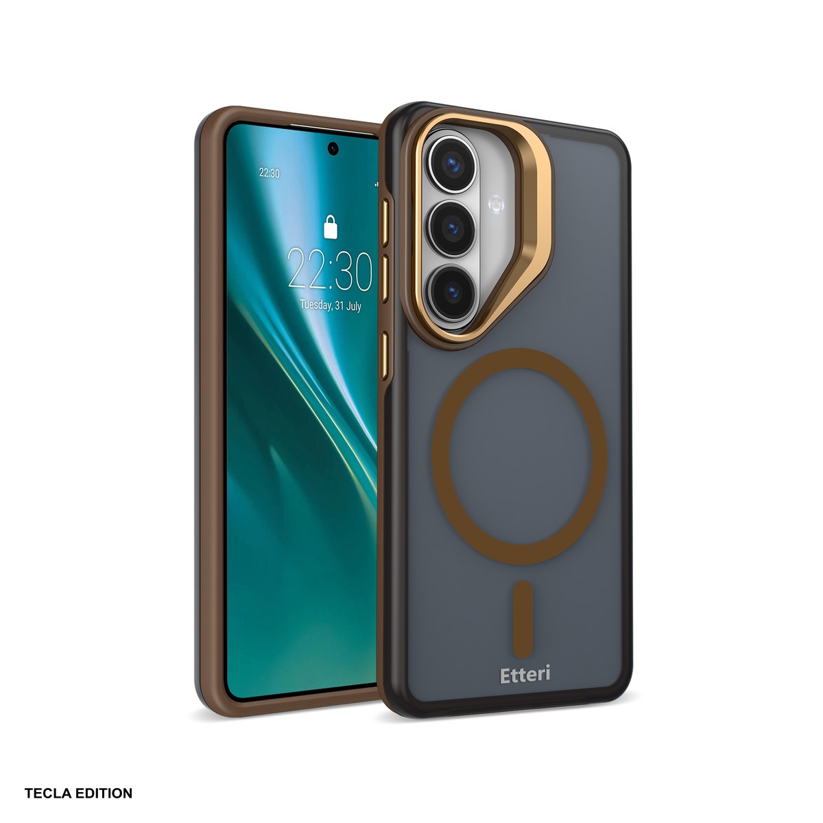 Huse si protectii pentru Samsung - Husa Etteri Morning Fog pentru Samsung Galaxy S26, Carcasa magnetica, Maro