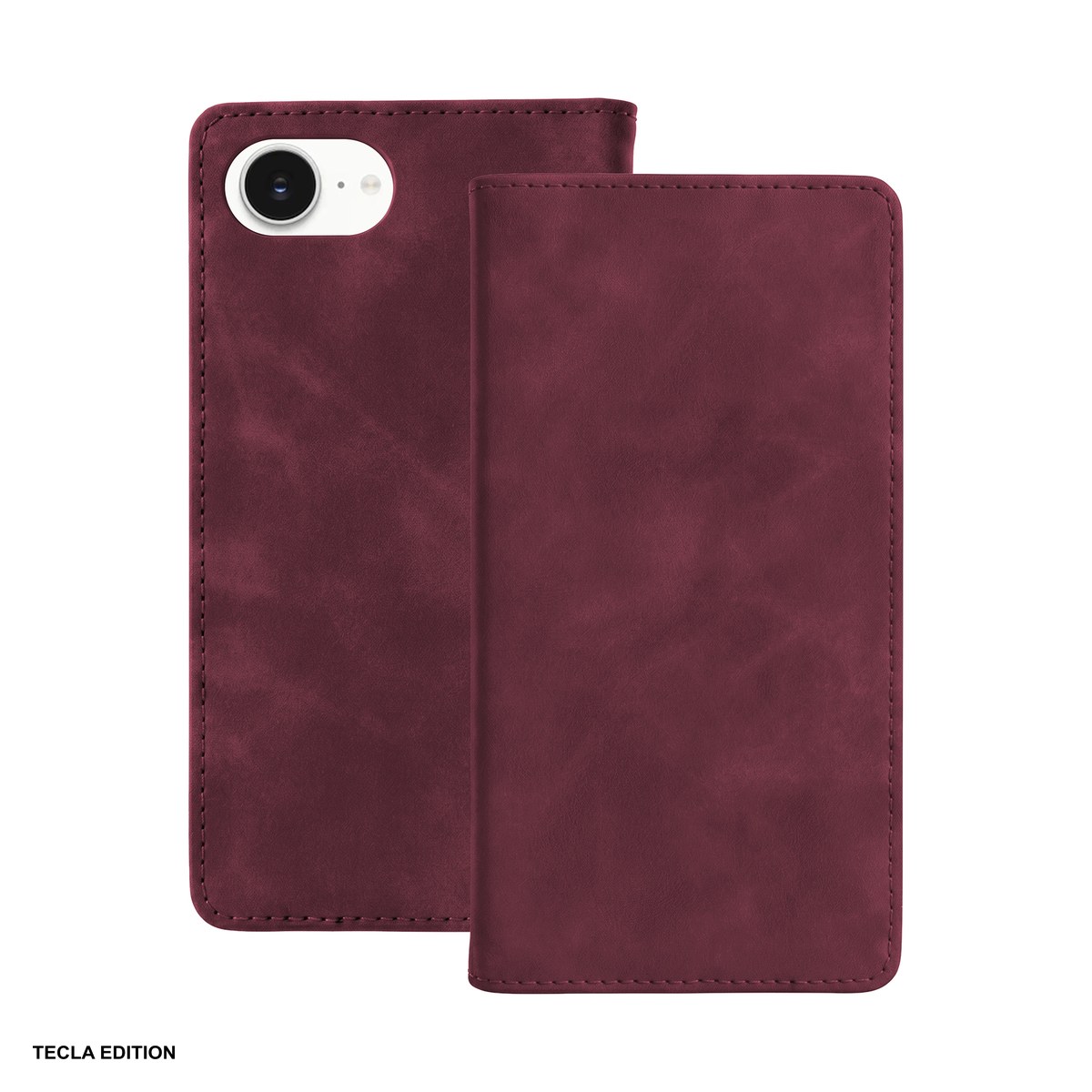 Husa Smart Suede pentru Apple iPhone 16e, iPhone 17e, tip carte, Visiniu [1]