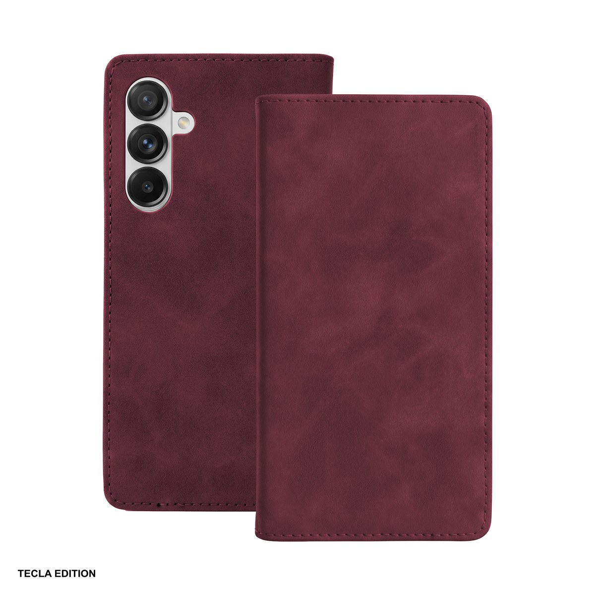 Huse si protectii pentru Samsung - Husa Smart Suede pentru Samsung Galaxy A36 5G, Galaxy A37 5G, tip carte, Visiniu