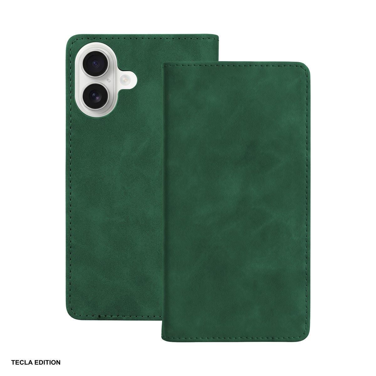 Husa Smart Suede pentru Apple iPhone 17, tip carte, Verde [1]