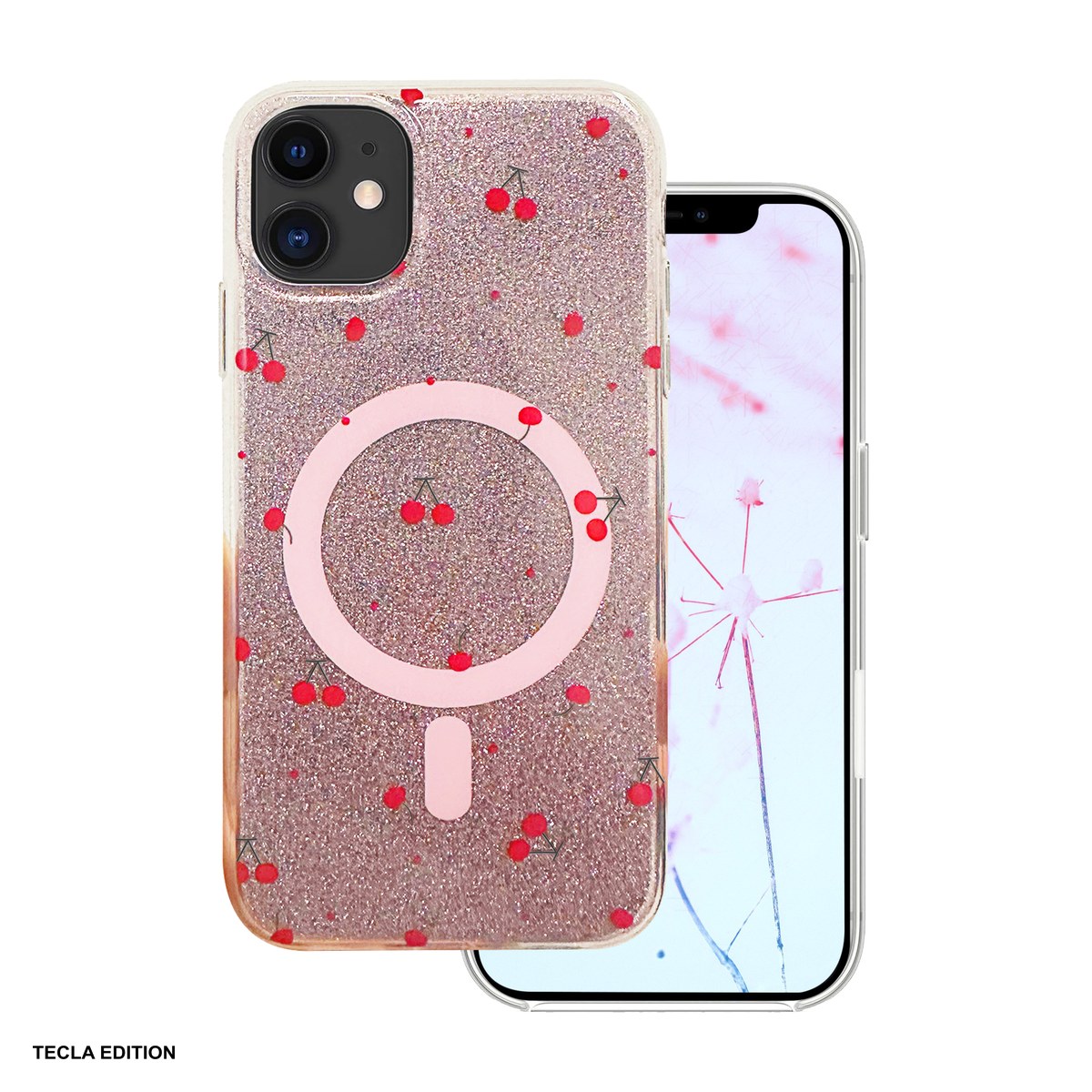 Husa Cherry Mag glitter pentru Apple iPhone 11, Carcasa magnetica, Roz [1]