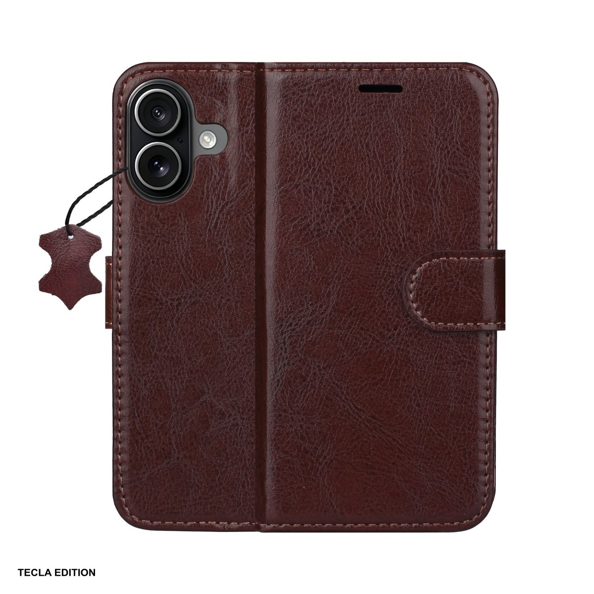 Husa Smart Luxe leather pentru Apple iPhone 16, tip carte cu inchidere magnetica, Maro [1]