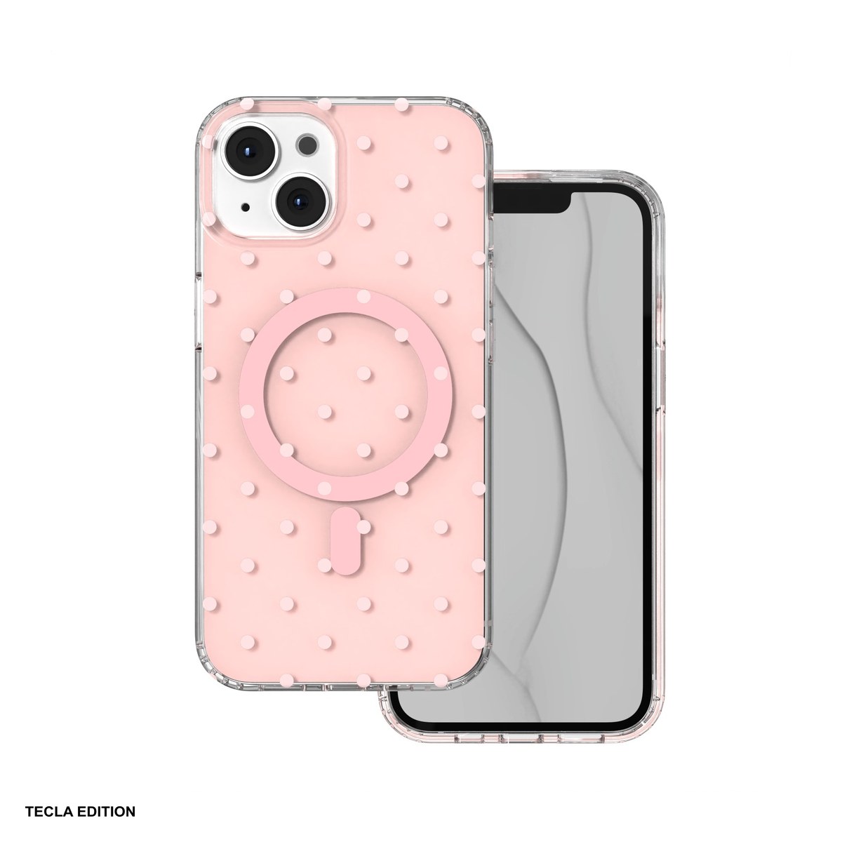 Huse si protectii pentru iPhone - Husa Bubble Dots Mag pentru Apple iPhone 13, iPhone 14, Carcasa magnetica, Roz