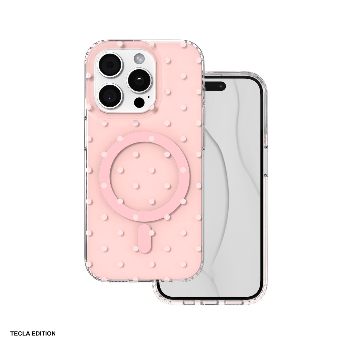 Husa Bubble Dots Mag pentru Apple iPhone 15 Pro, Carcasa magnetica, Roz [1]