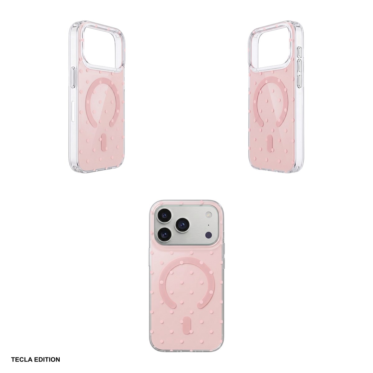 Husa Bubble Dots Mag pentru Apple iPhone 15 Pro, Carcasa magnetica, Roz [4]