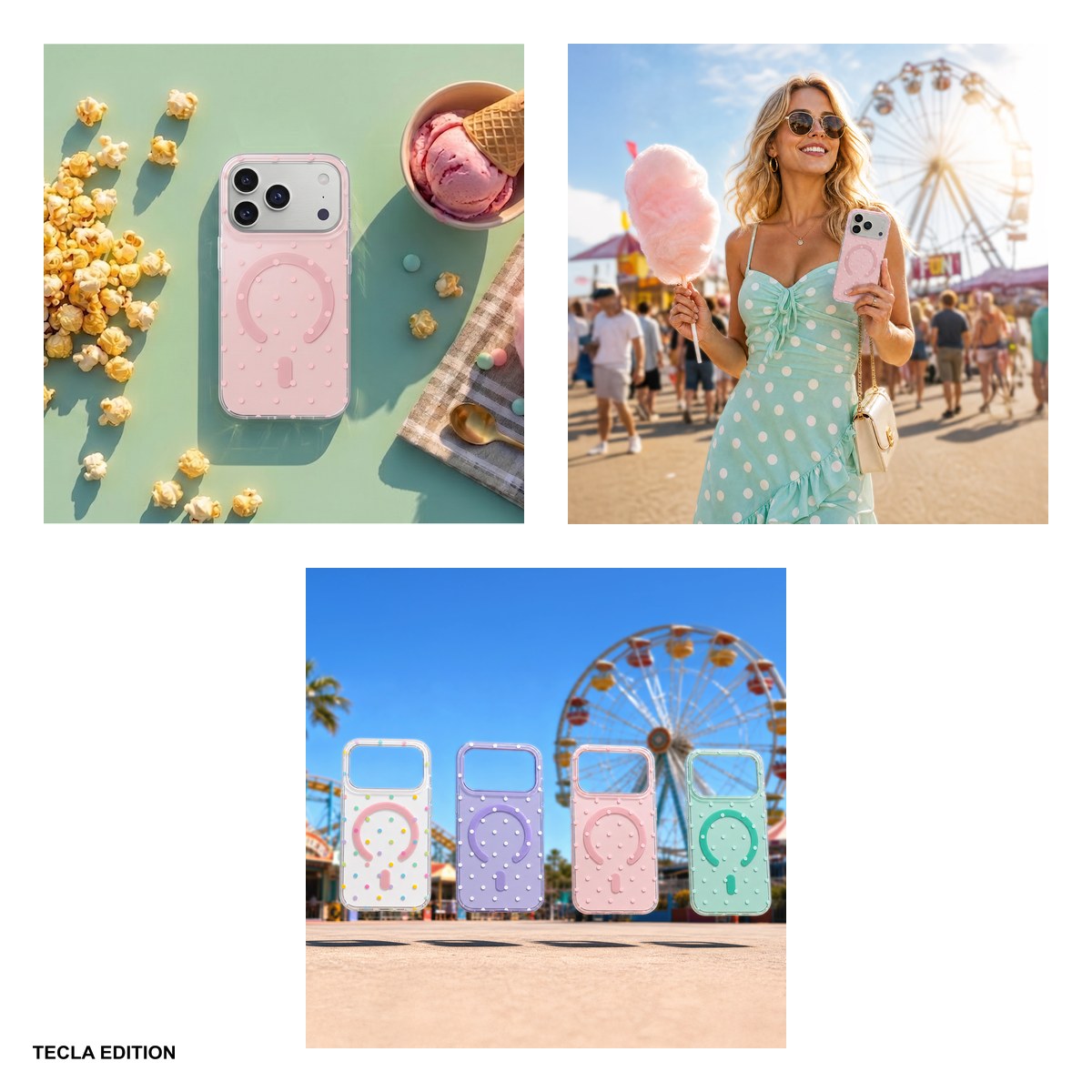 Husa Bubble Dots Mag pentru Apple iPhone 15 Pro, Carcasa magnetica, Roz [5]