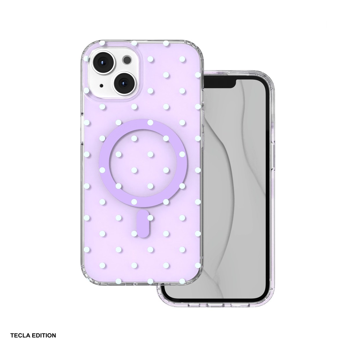 Huse si protectii pentru iPhone - Husa Bubble Dots Mag pentru Apple iPhone 13, iPhone 14, Carcasa magnetica, Mov