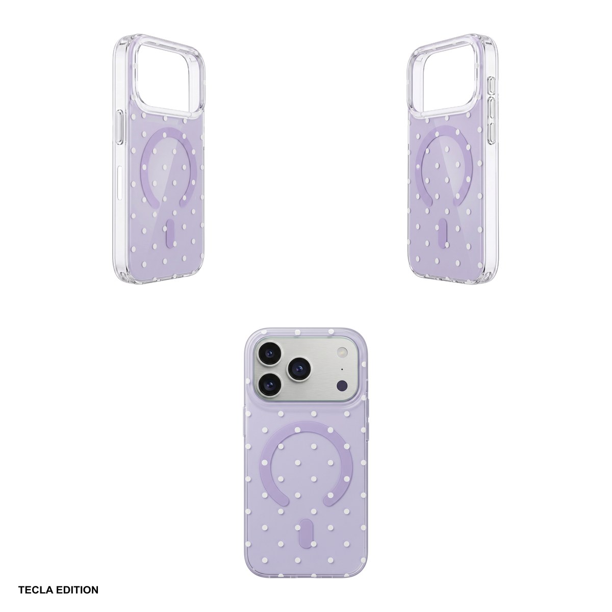 Husa Bubble Dots Mag pentru Apple iPhone 14 Pro, Carcasa magnetica, Mov [4]