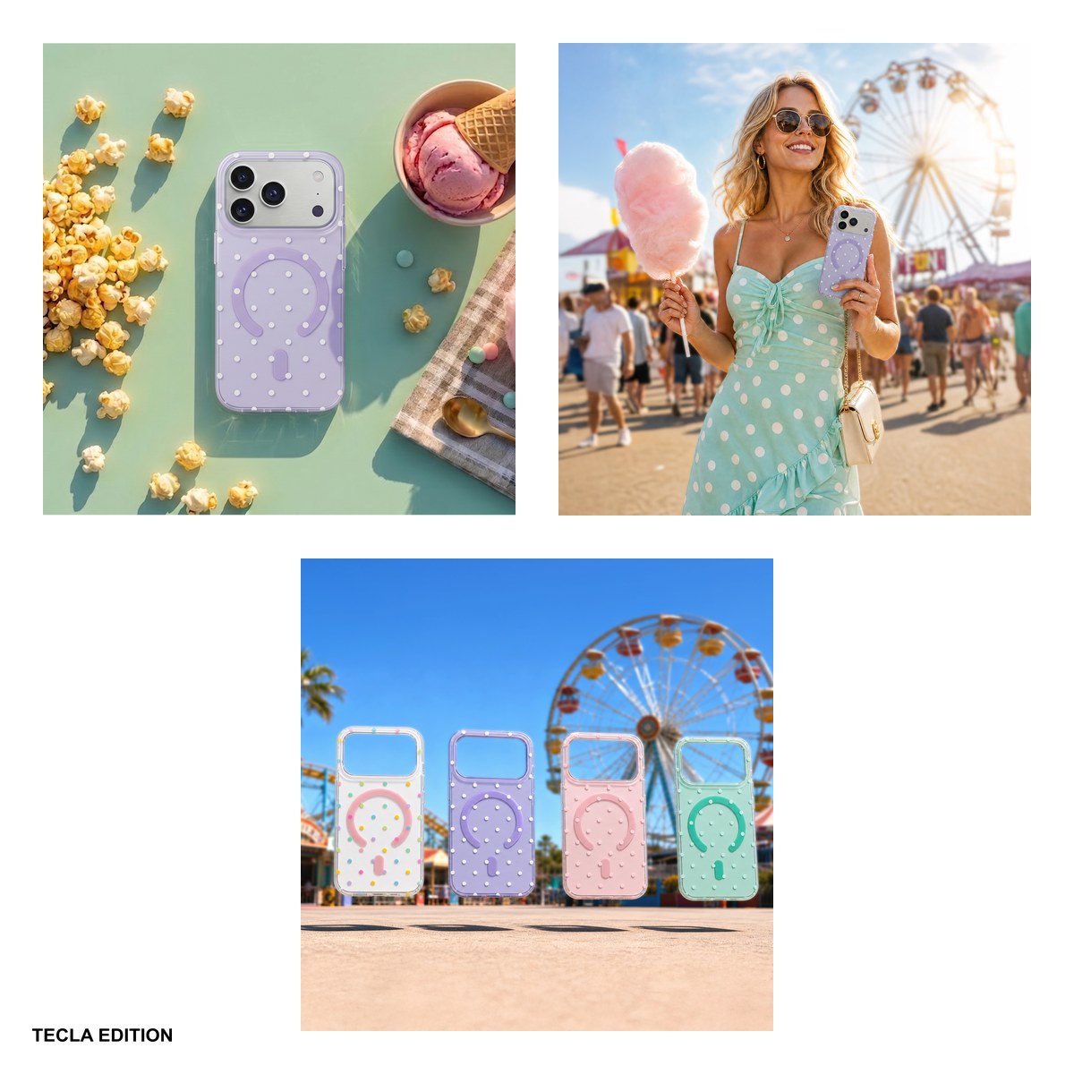 Husa Bubble Dots Mag pentru Apple iPhone 15 Pro, Carcasa magnetica, Mov [5]