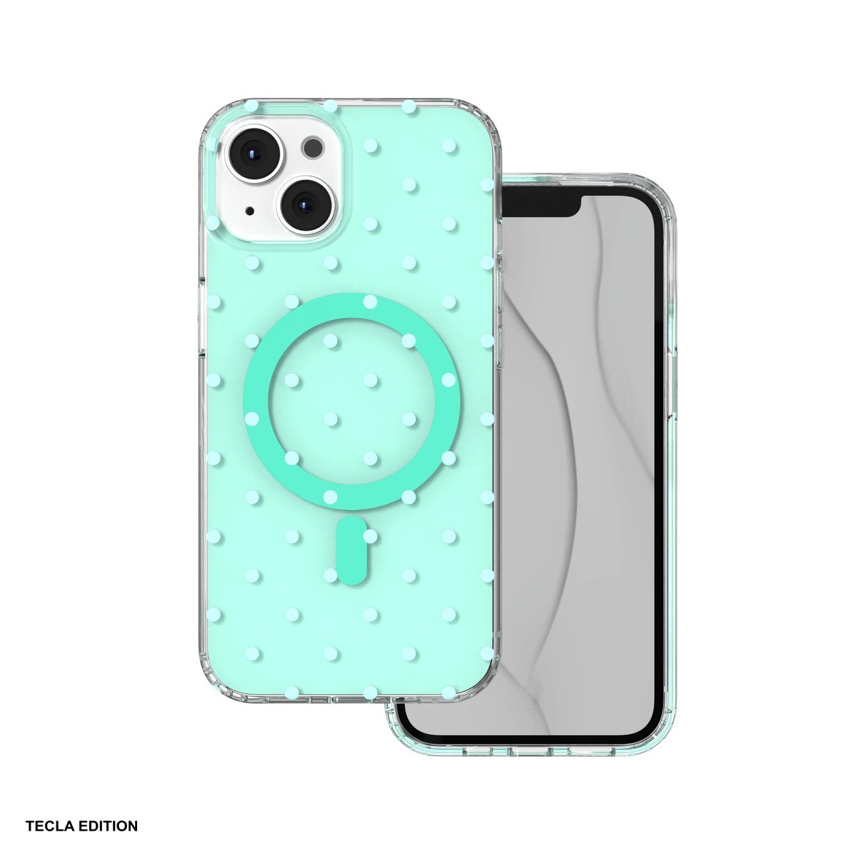 Husa Bubble Dots Mag pentru Apple iPhone 13, iPhone 14, Carcasa magnetica, Verde [1]