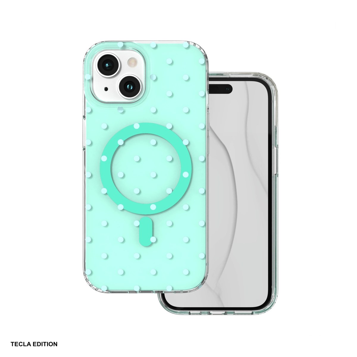 Huse si protectii pentru iPhone - Husa Bubble Dots Mag pentru Apple iPhone 15, Carcasa magnetica, Verde