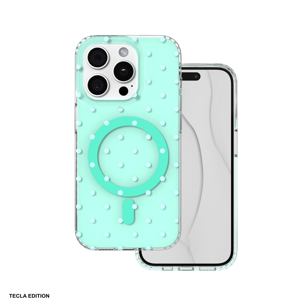 Husa Bubble Dots Mag pentru Apple iPhone 15 Pro, Carcasa magnetica, Verde [1]