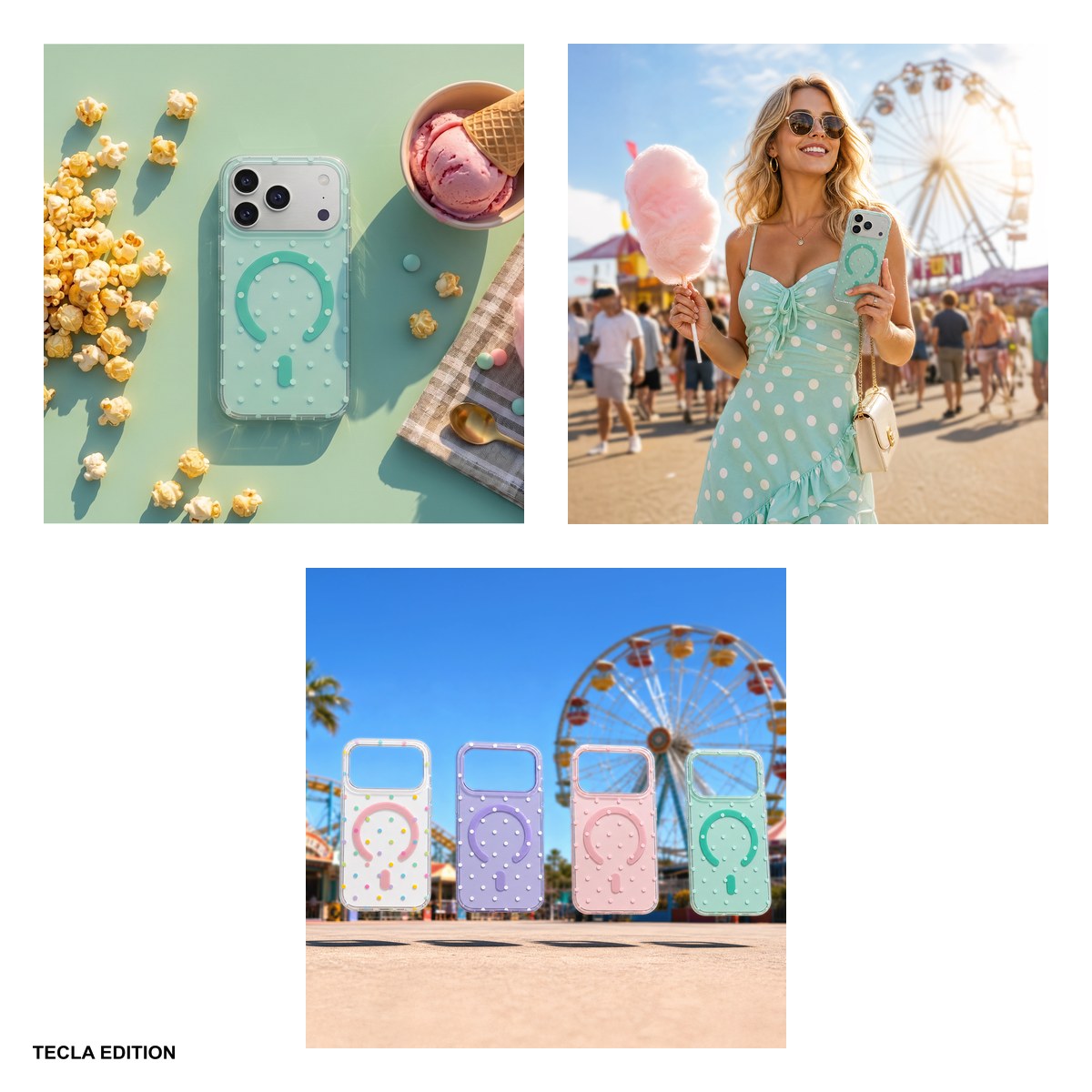 Husa Bubble Dots Mag pentru Apple iPhone 15 Pro, Carcasa magnetica, Verde [5]