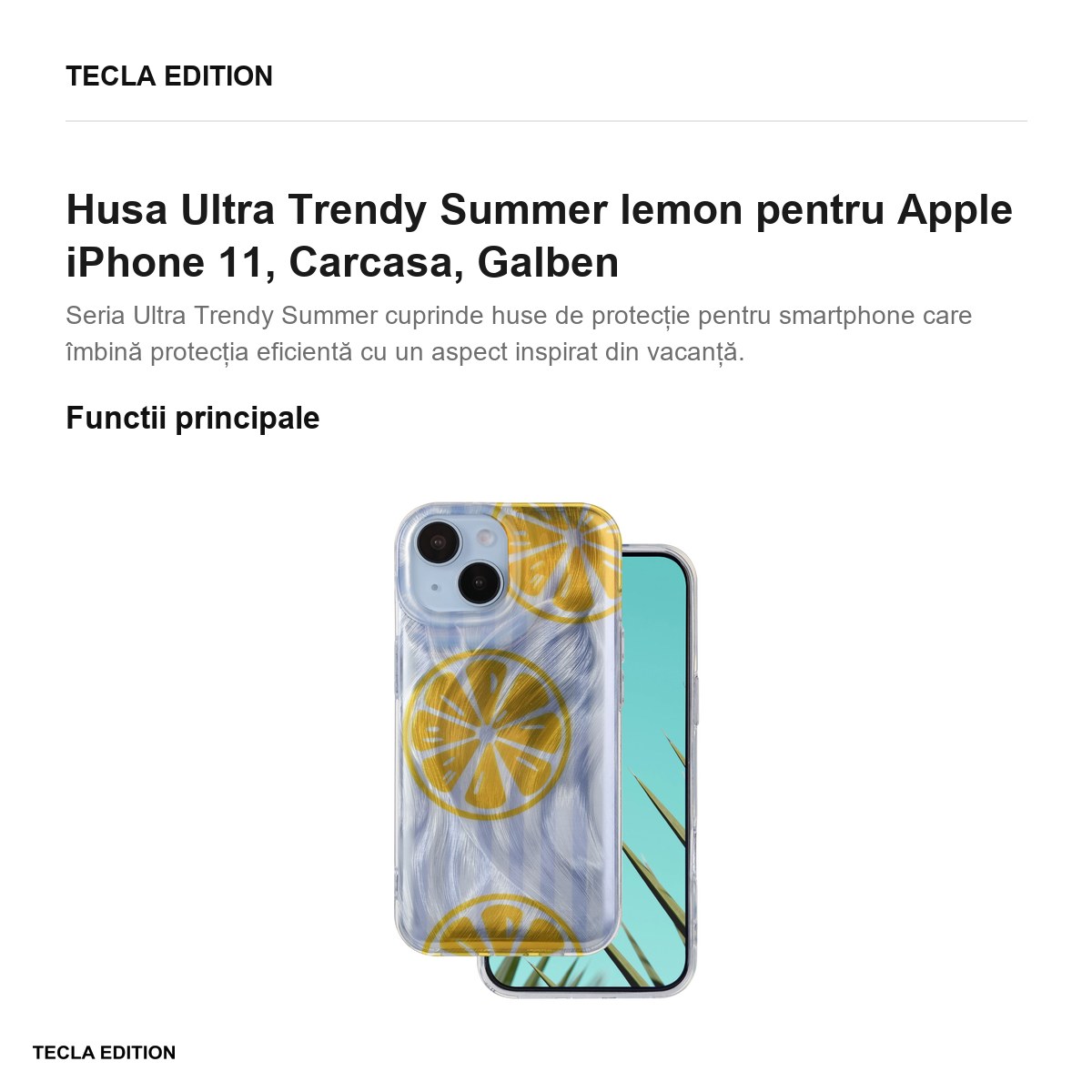 Husa Ultra Trendy Summer lemon pentru Apple iPhone 11, Carcasa, Galben [2]