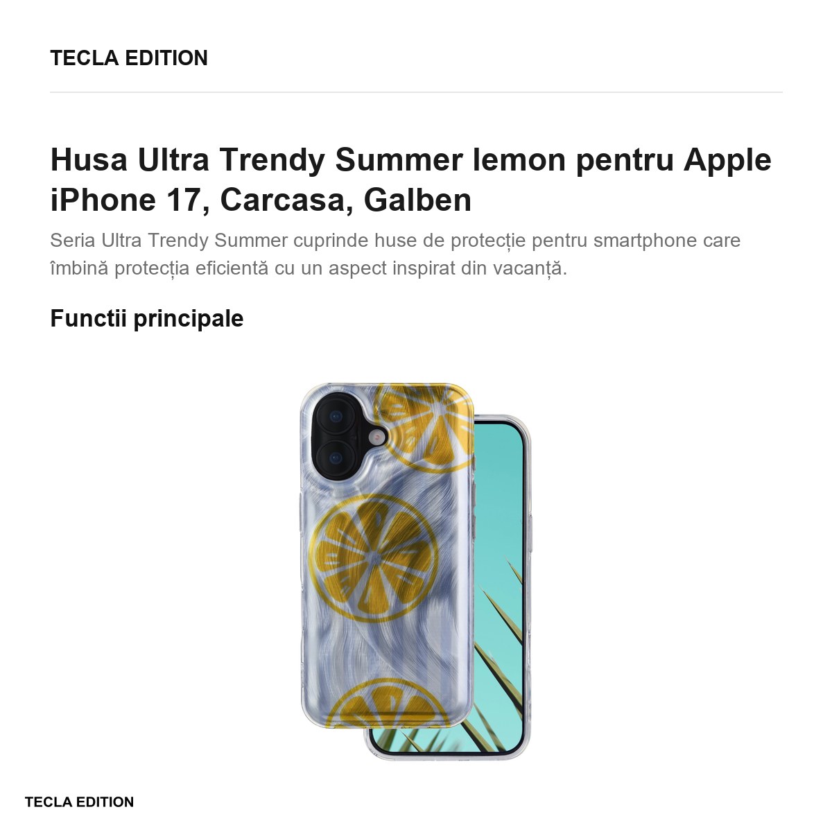 Husa Ultra Trendy Summer lemon pentru Apple iPhone 17, Carcasa, Galben [2]