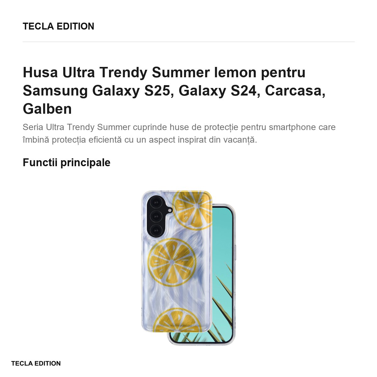 Husa Ultra Trendy Summer lemon pentru Samsung Galaxy S25, Galaxy S24, Carcasa, Galben [2]