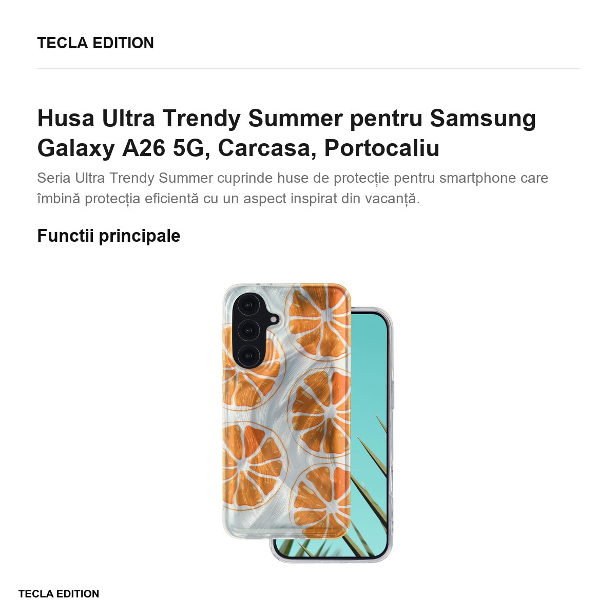 Husa Ultra Trendy Summer pentru Samsung Galaxy A26 5G, Carcasa, Portocaliu [2]