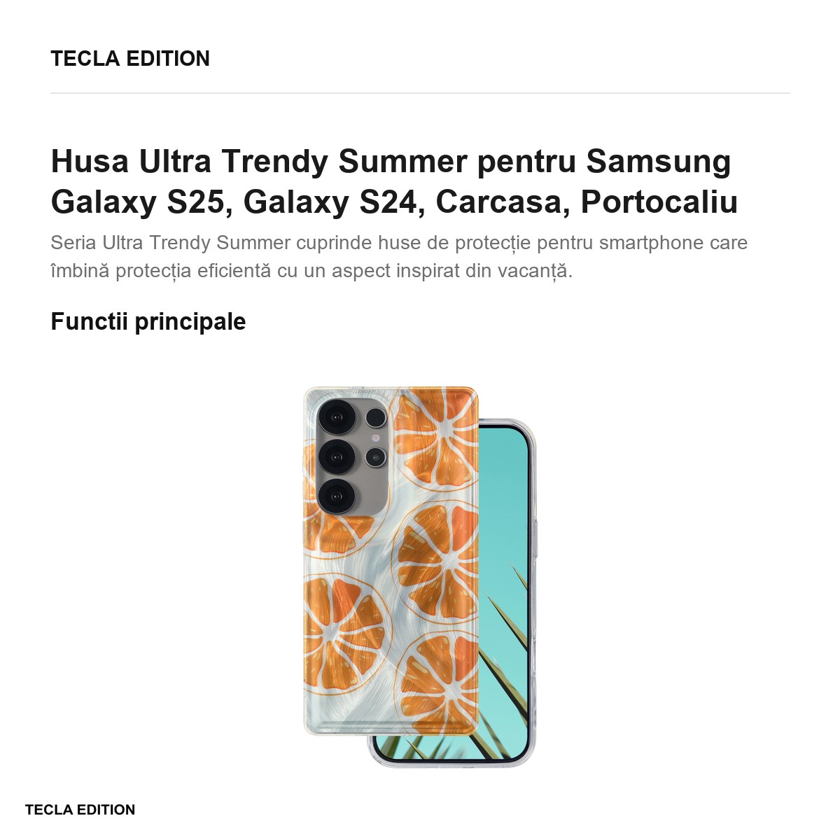 Husa Ultra Trendy Summer pentru Samsung Galaxy S25, Galaxy S24, Carcasa, Portocaliu [2]