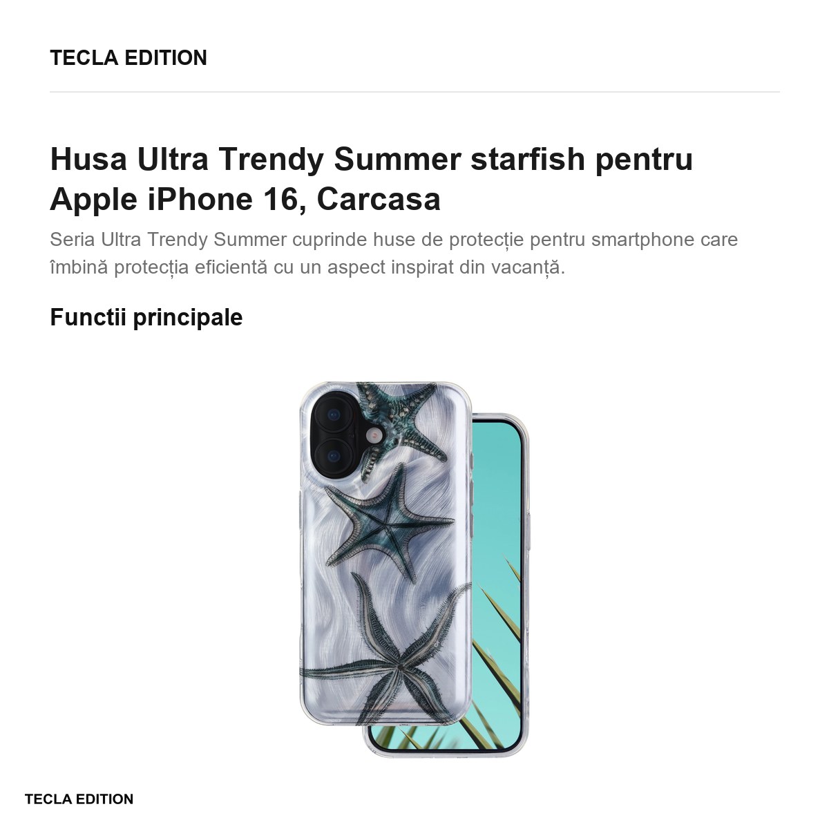 Husa Ultra Trendy Summer starfish pentru Apple iPhone 16, Carcasa, Imprimeu [2]