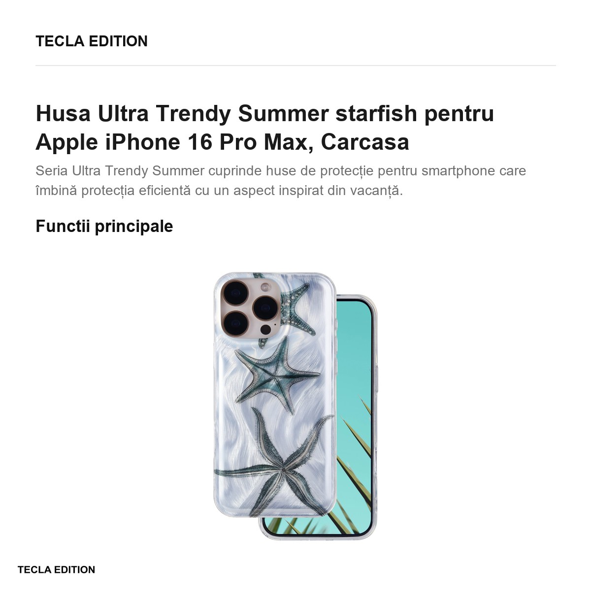 Husa Ultra Trendy Summer starfish pentru Apple iPhone 16 Pro Max, Carcasa, Imprimeu [2]