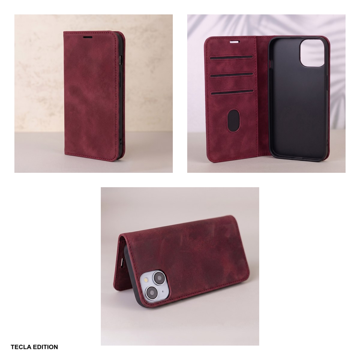 Husa Smart Suede pentru Honor 600, 600 Pro, tip carte cu inchidere magnetica, Visiniu [6]