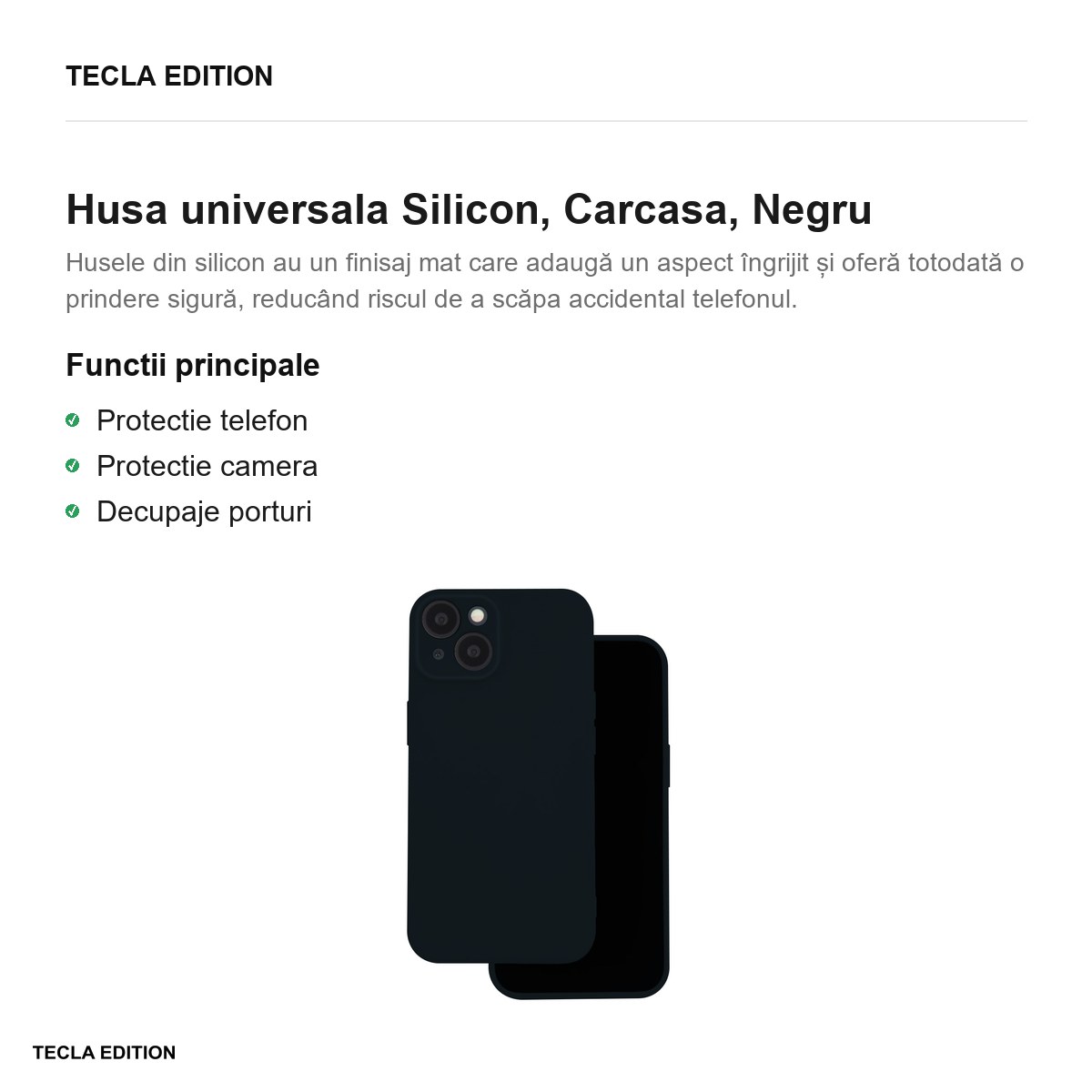 Husa Silicon pentru Xiaomi 17T, Carcasa, Negru [2]